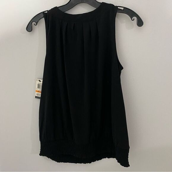 Alfani Women’s Scoop Neck Keyhole Opening Sleeveless Black Blouse size S - Picture 3 of 3